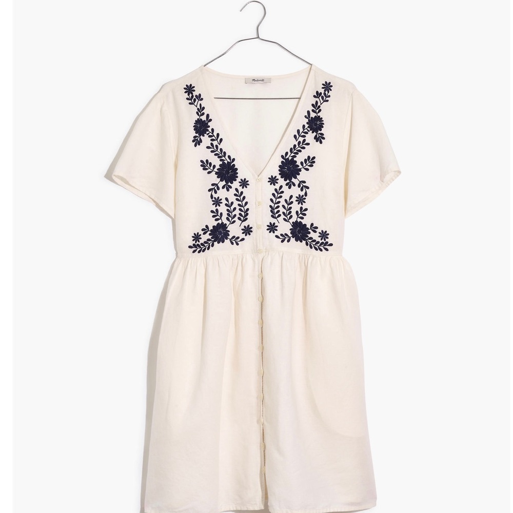 linen-blend Madewell dress size S
